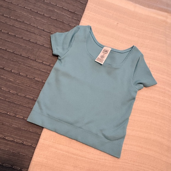 Athleta Girl Ribbed Short Sleeve Top Size L/12 - Picture 4 of 4